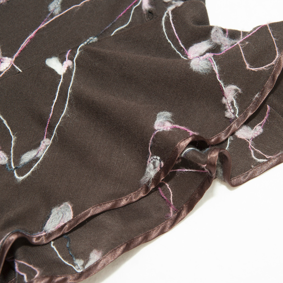 Louis Verdad Wool & Satin Wrap Peplum Blouse - Picture 4 of 8